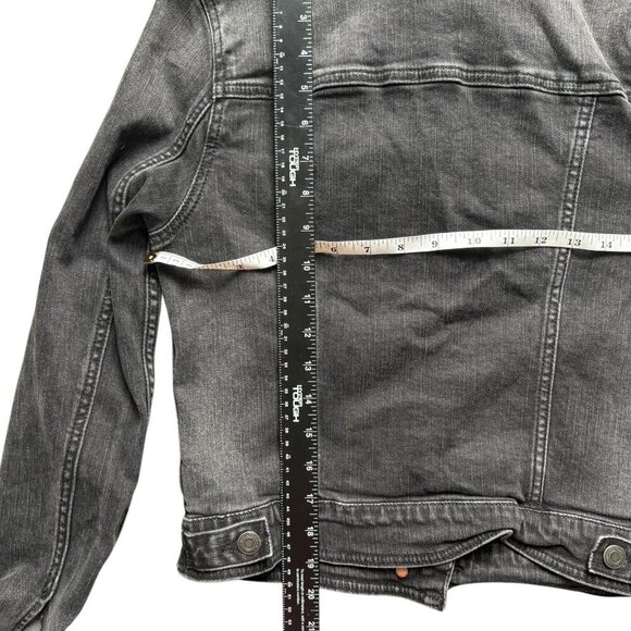 AE Distressed Stretch Black Denim Jacket for Fall Size M - Picture 5 of 11